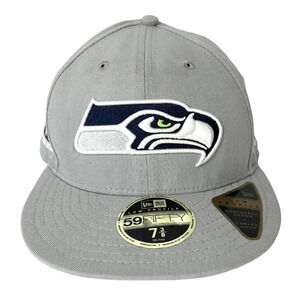 Seattle Seahawks Hat Cap Size 7 3/8 New Era 59Fifty Gray Low Profile